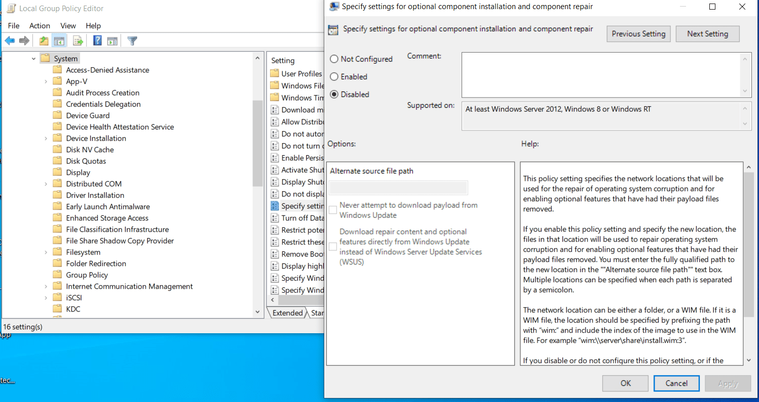 group policy editor solution for