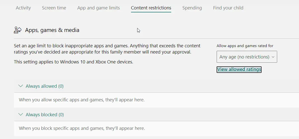Microsoft Family Safety - 8 Parental Controls 9 microsoft family age restrictions