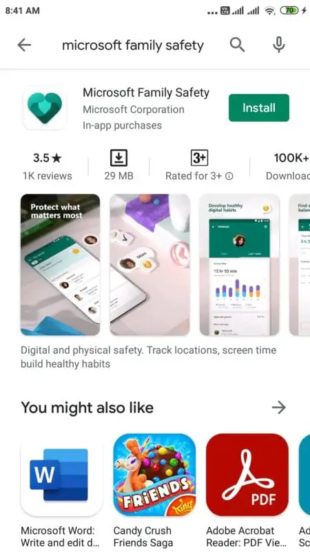 microsoft family safety android parental control app