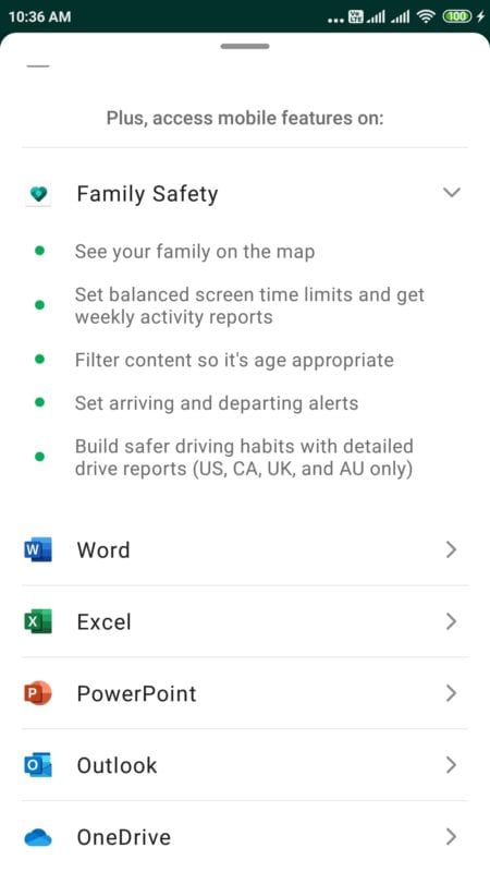 microsoft family safety premium features android