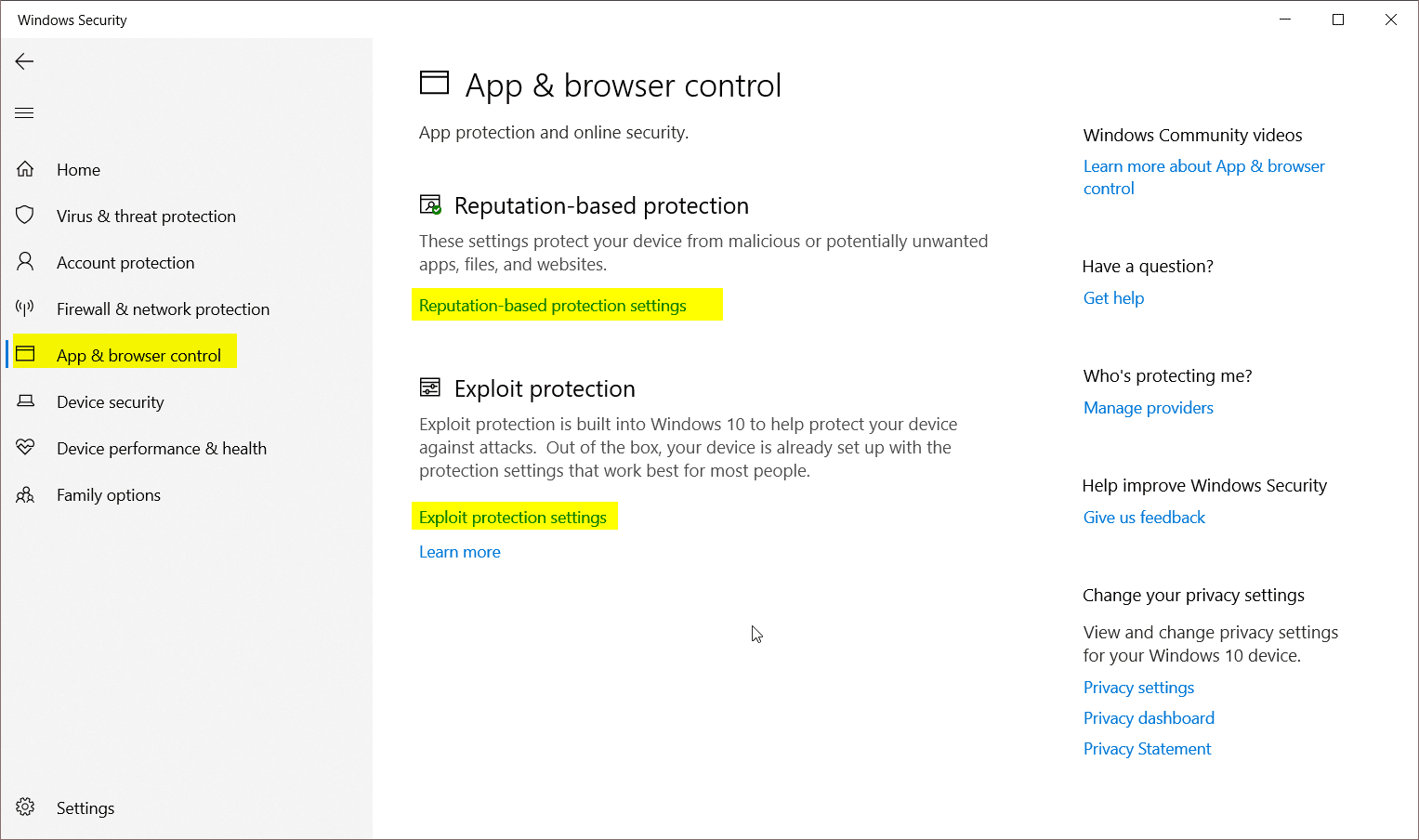 reputation based protection windows 10