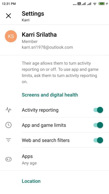 screens and digital health of kid permissions