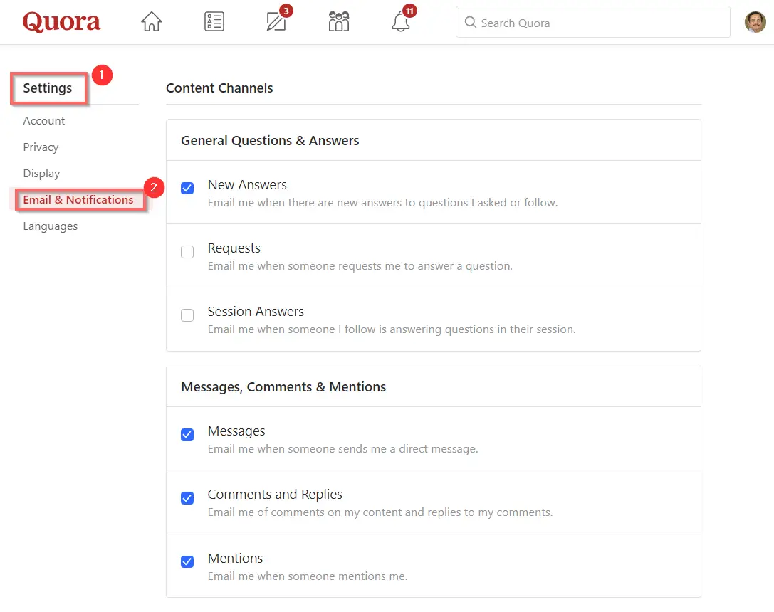 Stop Receiving Emails From Quora