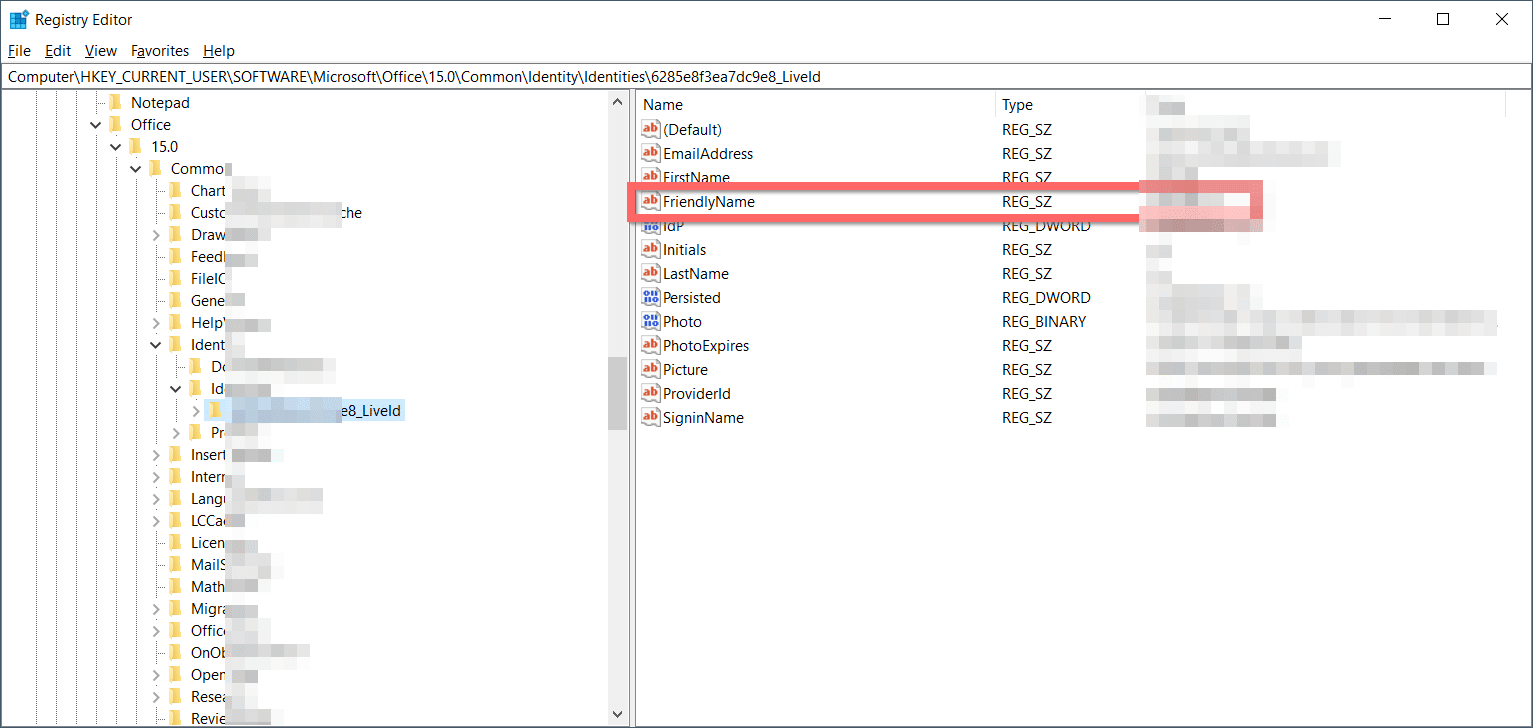 microsoft account problem registry solution