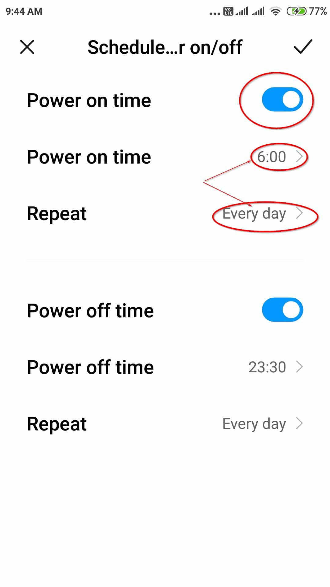 Schedule Automatic Power On Off Redmi Note 4