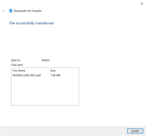 How to Send Files via Bluetooth between Windows 10 and Android 10 file transferred bluetooth windows 10