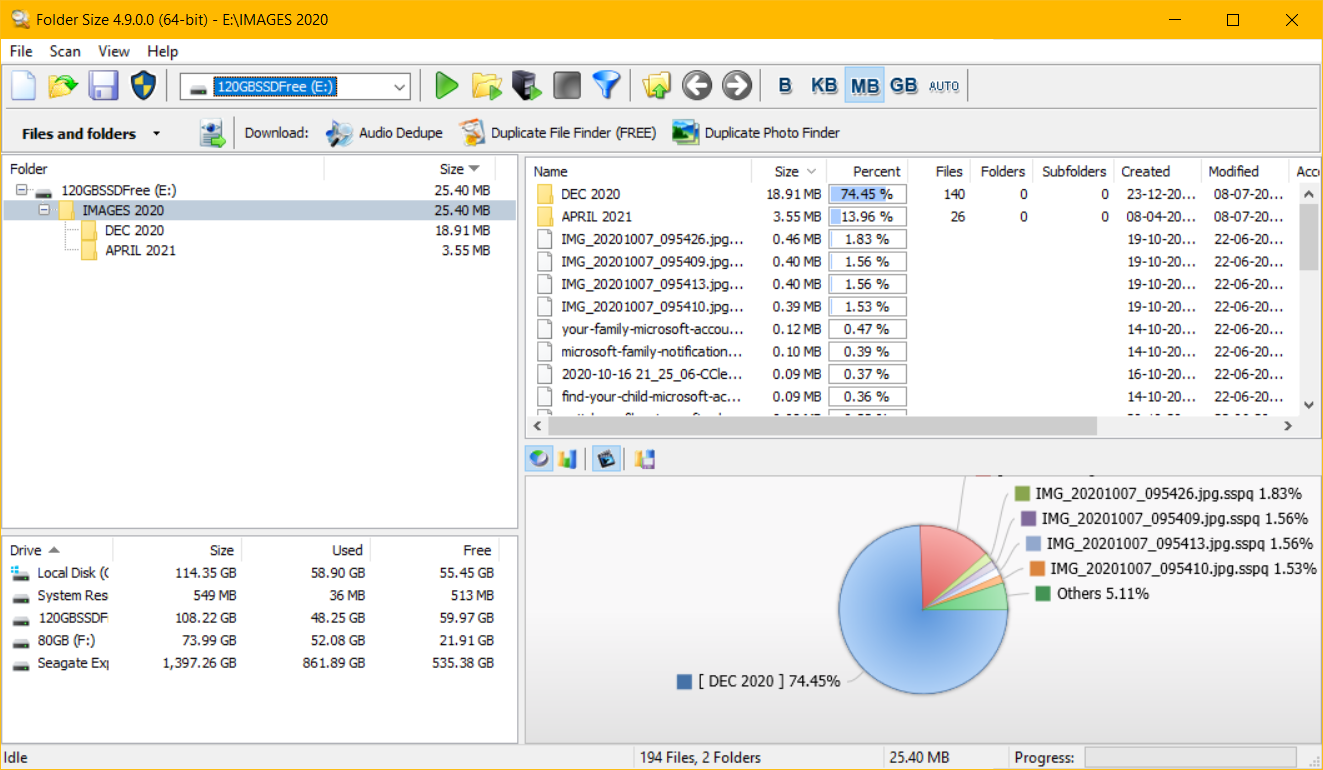 folder size latest version