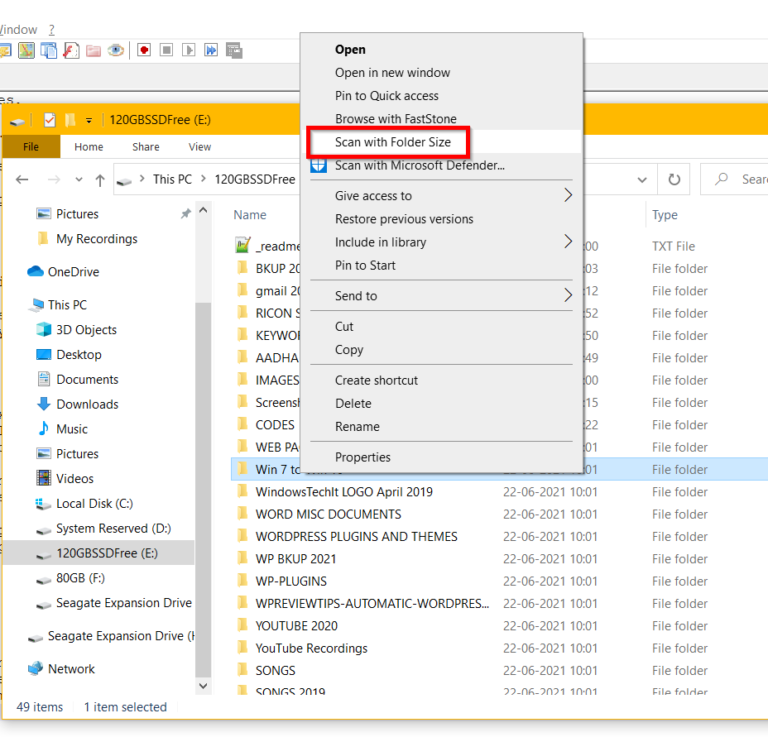 Folder Size Windows 10 - Manual and Free Tools
