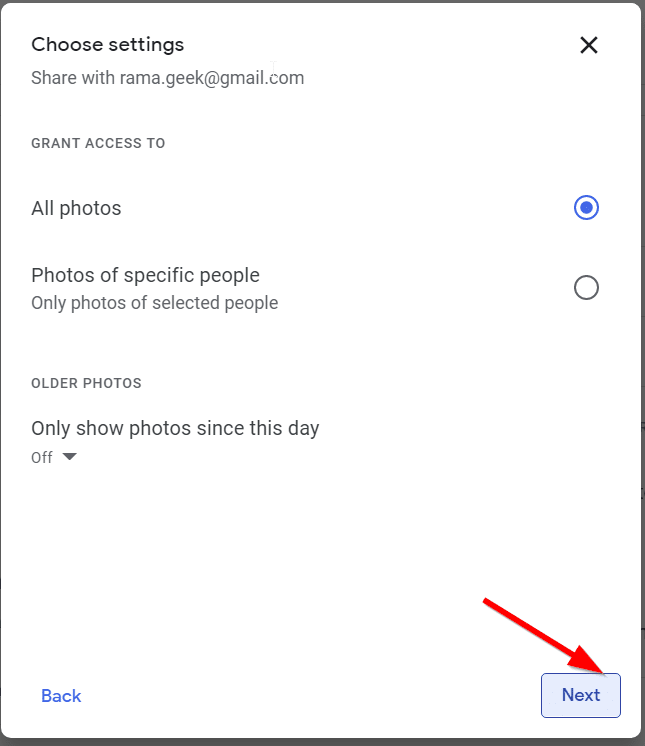 Google Photos Partner Sharing Settings