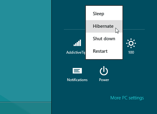 Windows 8 Hibernate