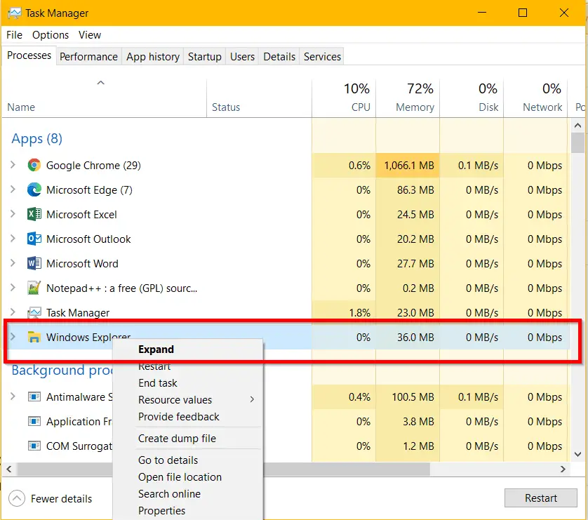 How to Fix Mouse Busy Icon Windows 10 2 restart windows explorer windows 10