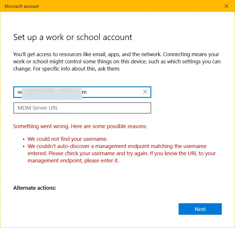 Fix Can't Remove Work or School Account Windows 10 1 Set Up Work Or School Account Windows 10