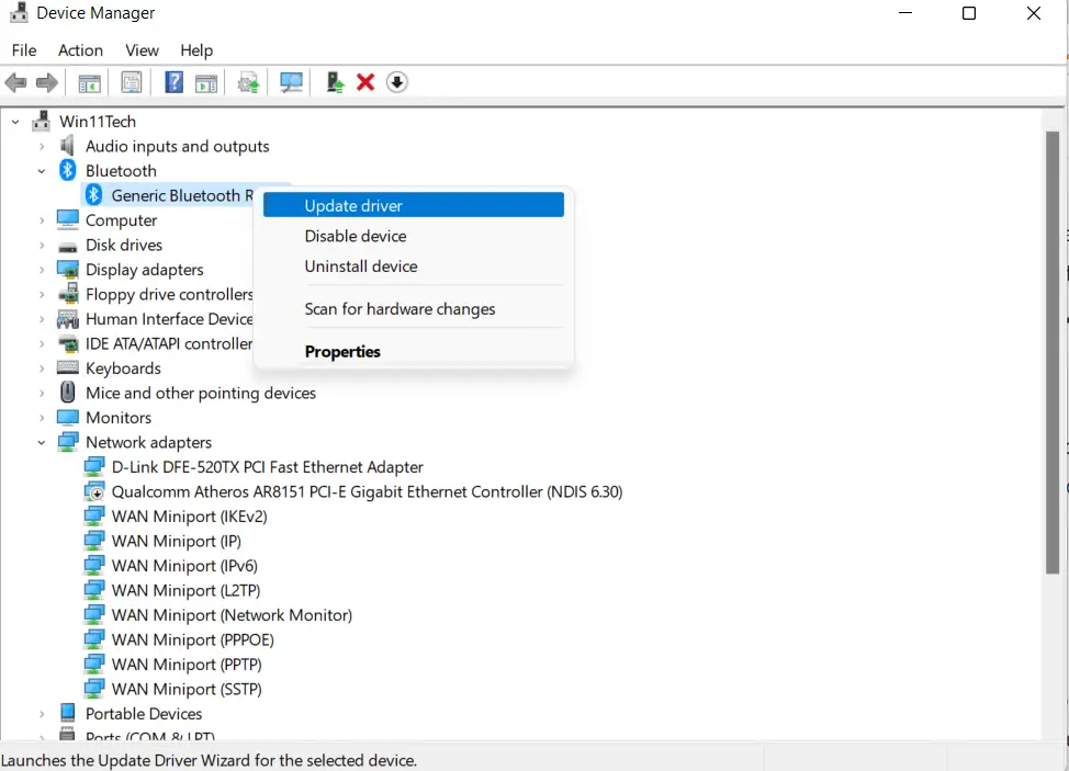 Windows 11 Bluetooth Not Working - 9 Simple Solutions 2 Update Bluetooth Driver Windows 11