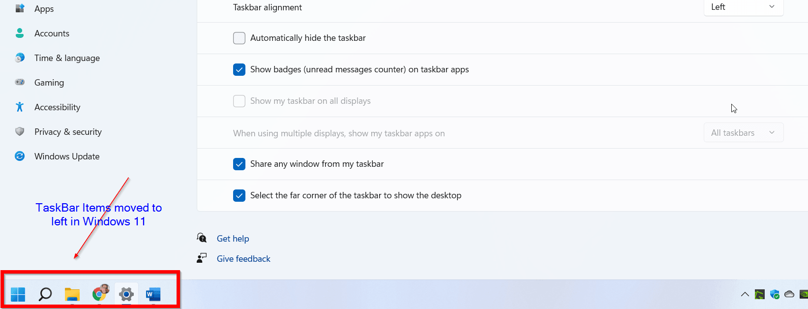 How to Move Windows 11 Start Menu to Left 1 Windows 11 Taskbar Items Moved To Left