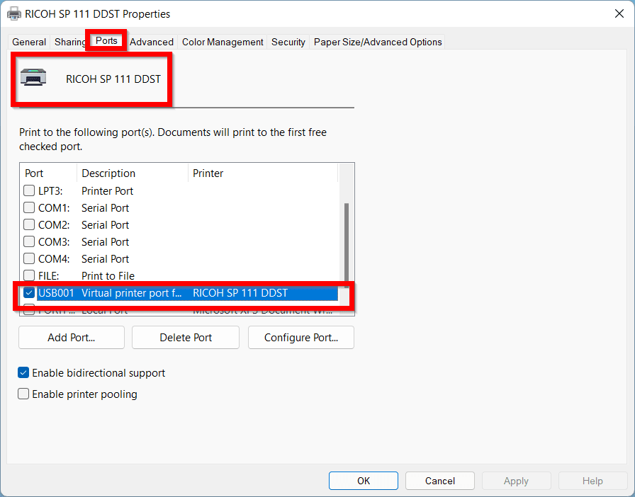 Fix Microsoft IPP Class Driver Windows 11 No Color 4 Printer Port Properties