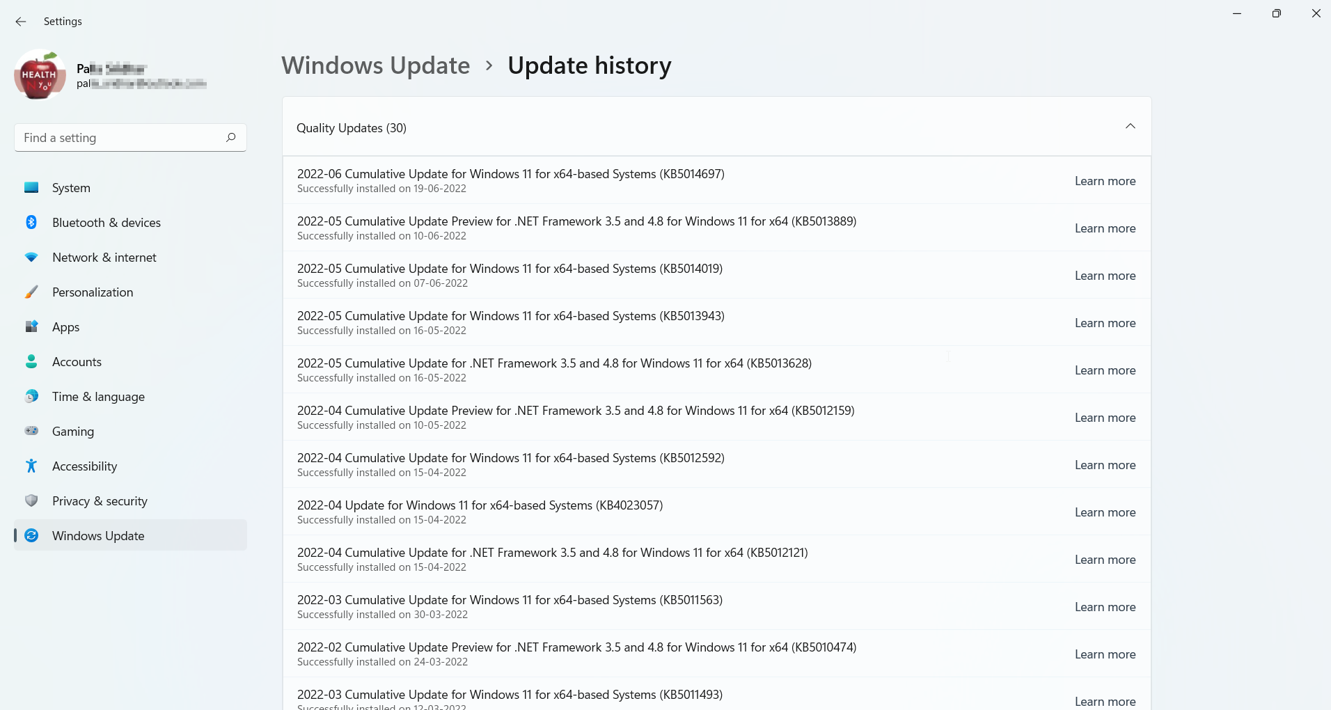 annuler les mises à jour de Windows 11