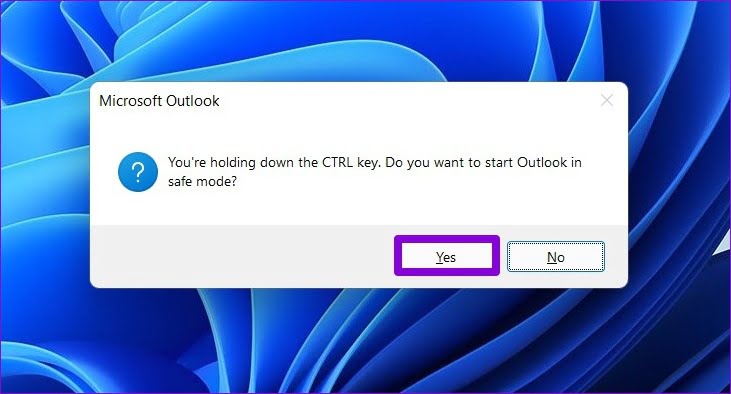 Repair Outlook Error 0x800ccc0e and Send Messages 2 Open Outlook In Safe Mode