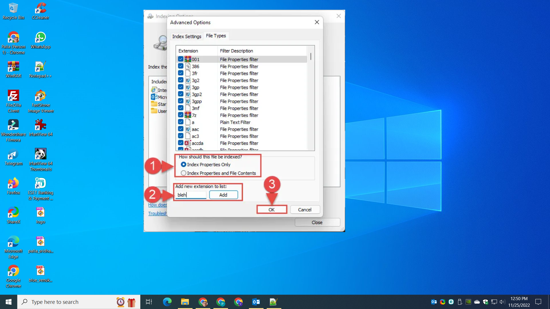 How to Fix Outlook Indexing is Paused on Windows 11/10 7 Add Removed Indexed File Types Outlook