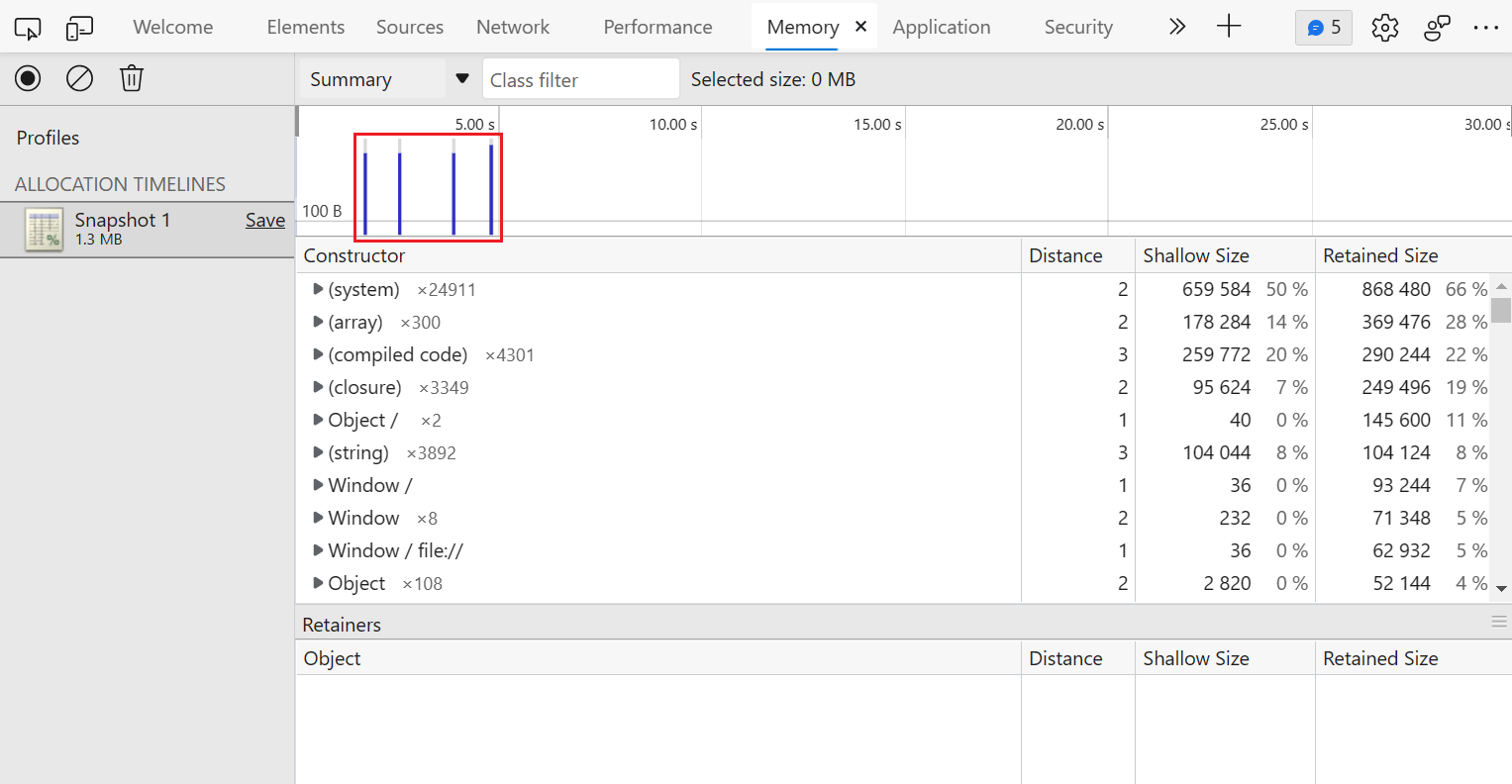 js heap memory edge