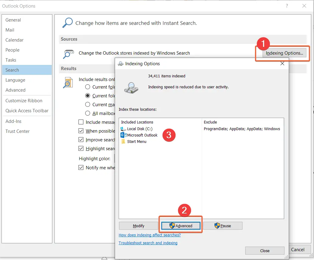 How to Fix Outlook Indexing is Paused on Windows 11/10 8 Rebuild Outlook Index Windows 10