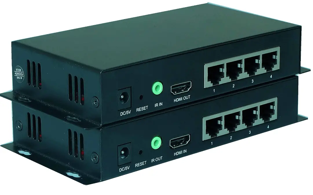 Video over Ethernet and 4k 1080p at Gigabit transfer rate - Cable as an HDMI Extender 7 Hdmi Over Ethernet Lan 4 Port Point To Multipoint Transmission System Set