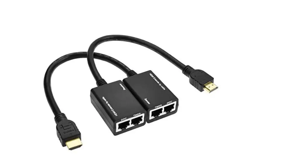 Video over Ethernet and 4k 1080p at Gigabit transfer rate - Cable as an HDMI Extender 4 Microware Hdmi Over Rj45 Cat5E Cat6 Lan Ethernet Balun Repeater Extender Up To100Ft 1080P