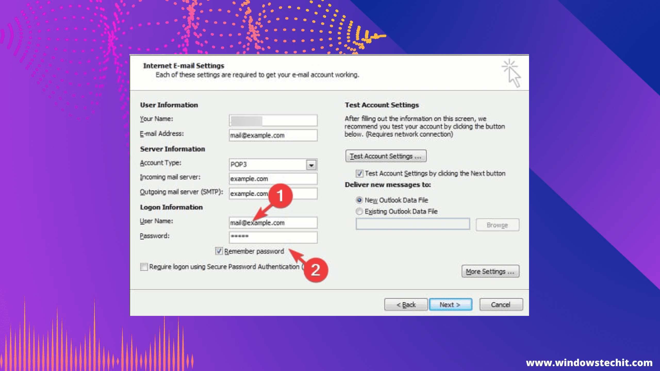 New Ways to Fix Outlook Error 0x800ccc92 in Office 365/2019/2016 2 Logon Details Outlook 2019