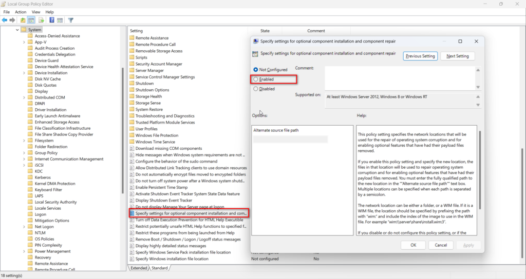 group policy settings windows 11 activation fix