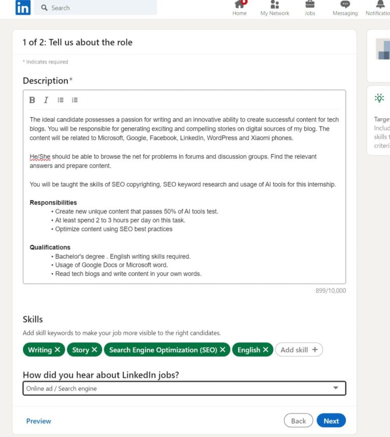 Pricing and Budget of LinkedIn Job Posting Cost 7 Steps