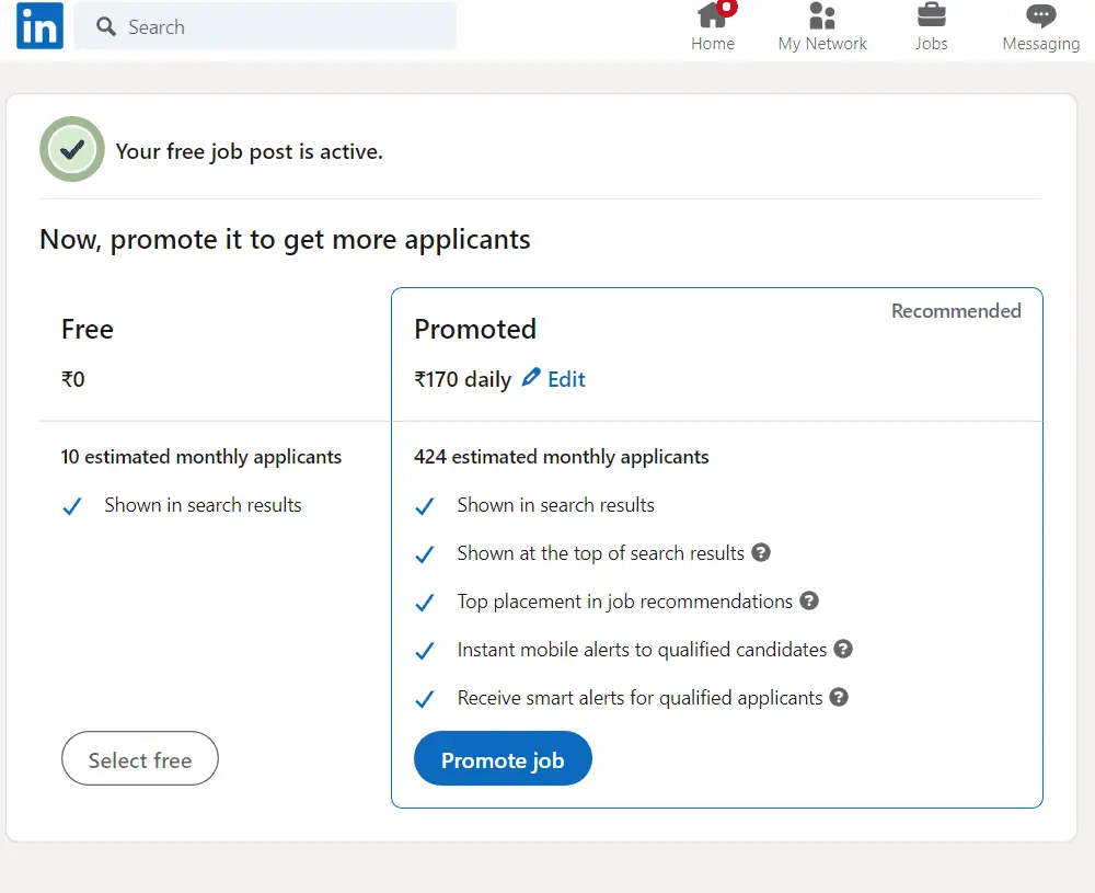 Cost to Post a Job On LinkedIn - Pricing, Benefits and Budgeting 4 Promoted Linkedin Job Posting