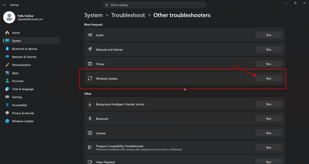 windows 11 update troubleshooter