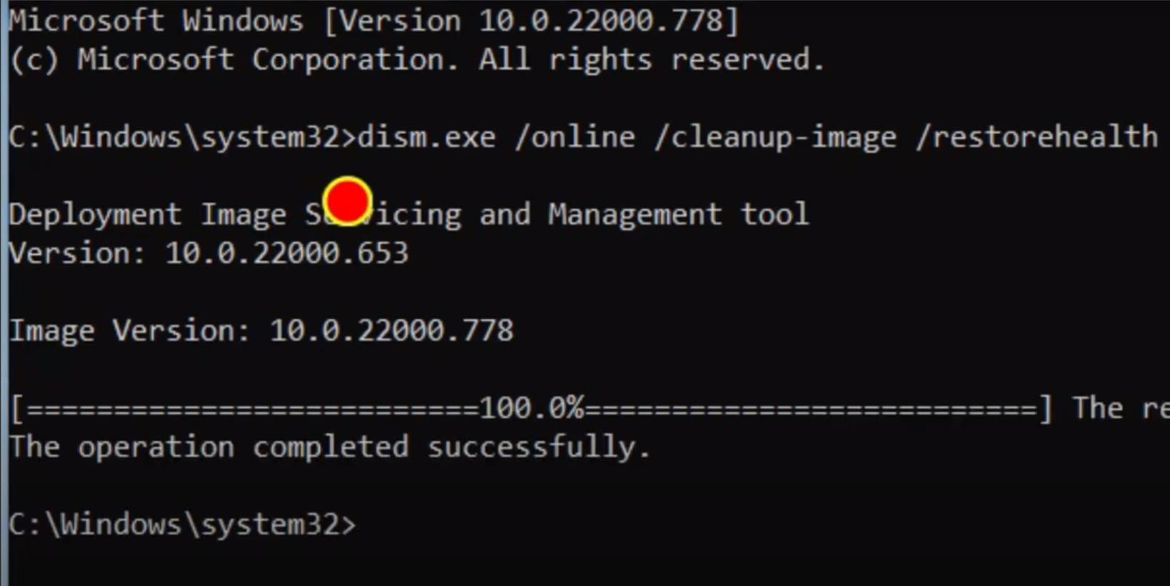 restore system files health windows