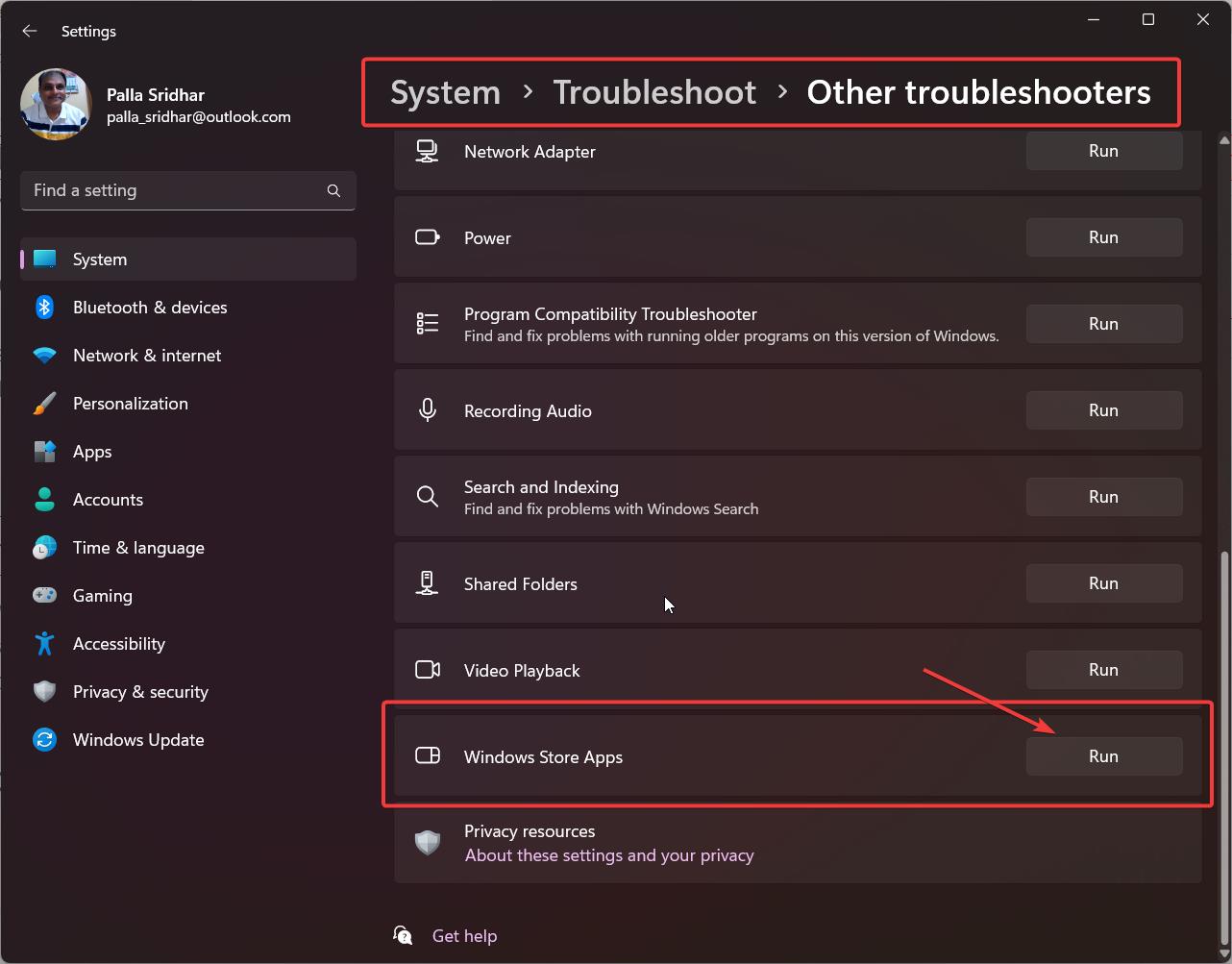Issues with Mail App in Windows 11 - 6 Fix 1 windows store apps troubleshooter