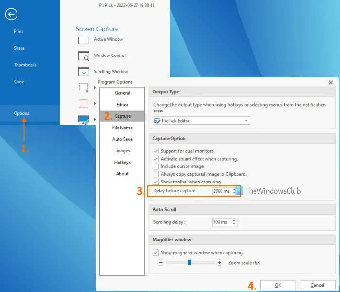 How to Capture Drop Down Menu Screenshot in Windows 11 or 10? 2 PicPick delay screenshot