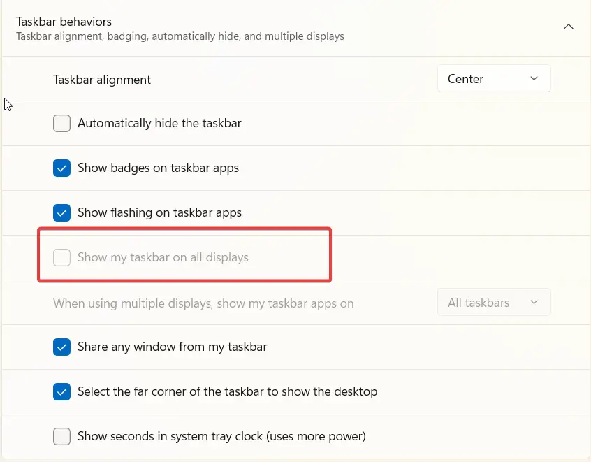 Fix Taskbar Icons Lost in Windows 11 - 6 Best Solutions 6 Show Taskbar On All Displays Windows 11