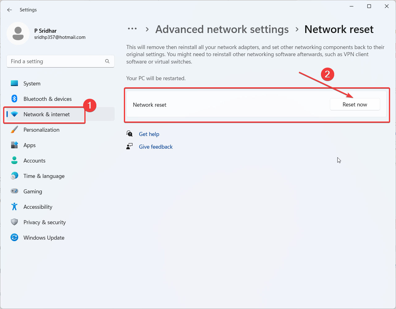 Fix Intel Bluetooth Not Working on Windows 11 4 Network Reset Windows 11
