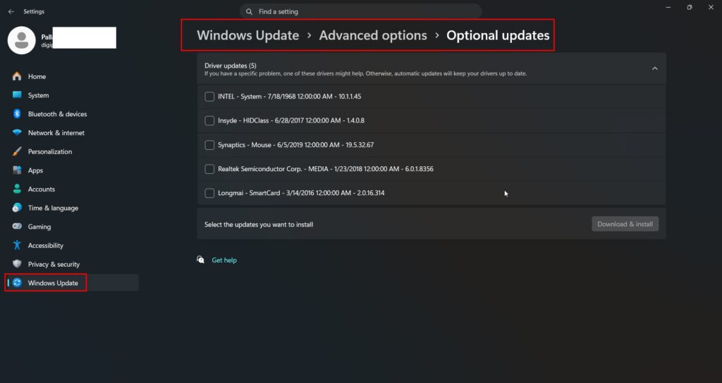 free driver updater optional updates windows 11
