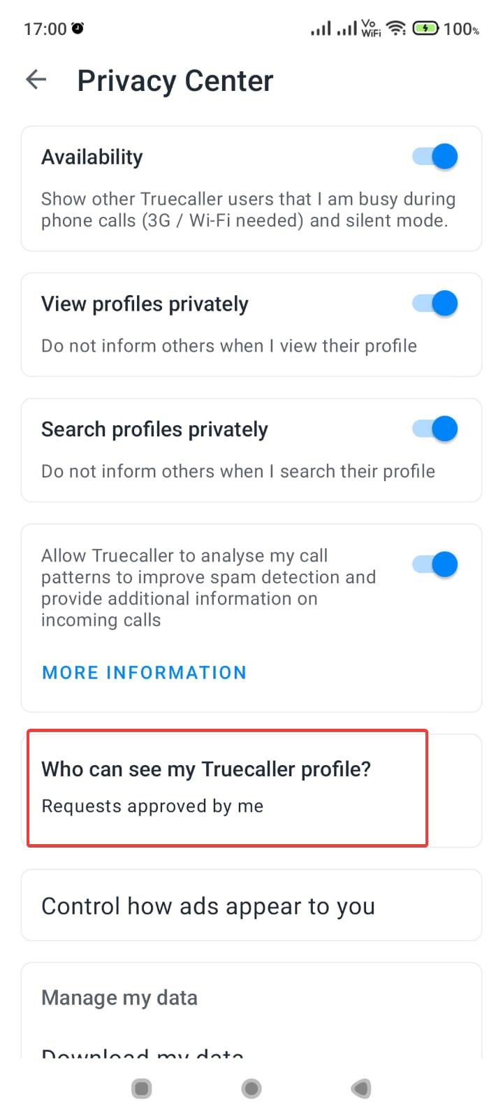 Incognito Mode Features in Truecaller - 2024 6 Truecaller Privacy Settings