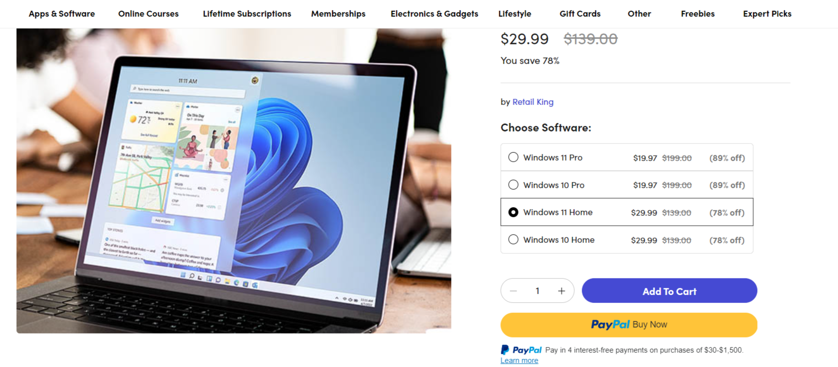 Get Windows 11 Home Activation Key Deal ($29.99) - Before it Expires 1 Microsoft Windows 11 Home Activation Key