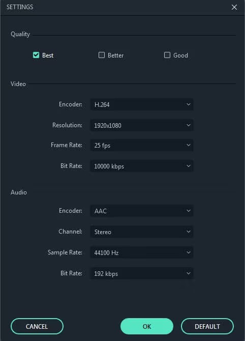 7 Best Tricks to Export Videos Faster in Filmora Now 2 Adjust Confirm Export Settings