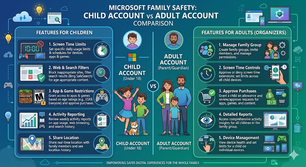 add microsoft family member child or adult