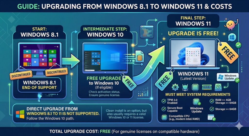 upgrade windows 8 1 cost system