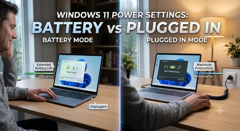 windows 11 power settings battery vs plugged in