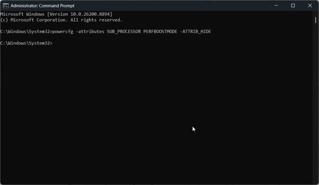 cpu performance boost unhide