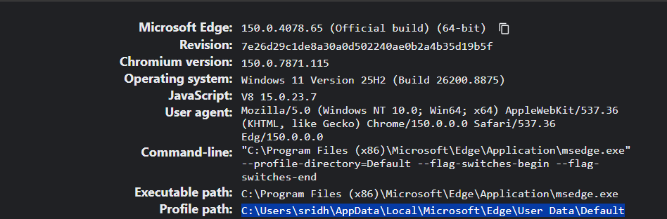edge profile path