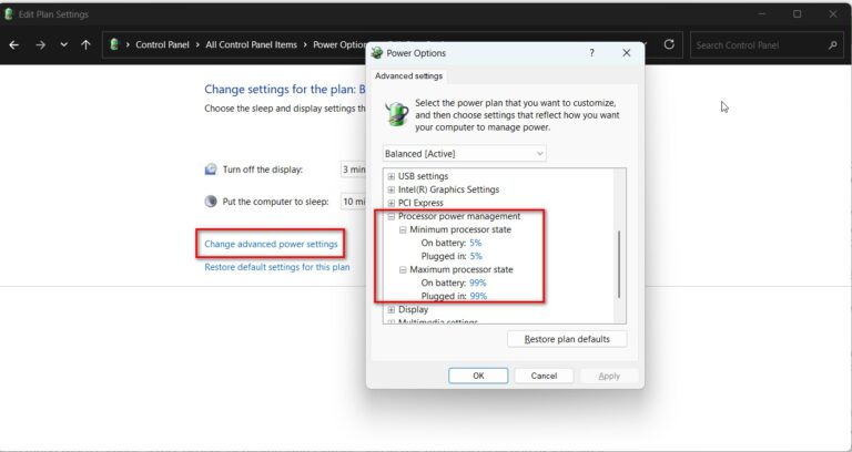 processor power management windows 11