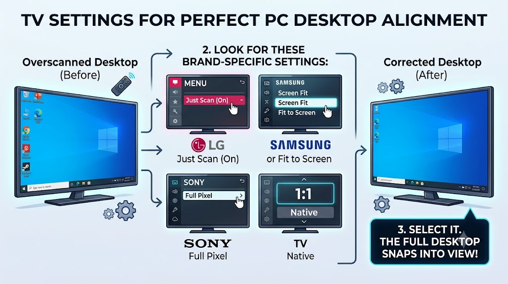 screen resolution alignment hdmi connect