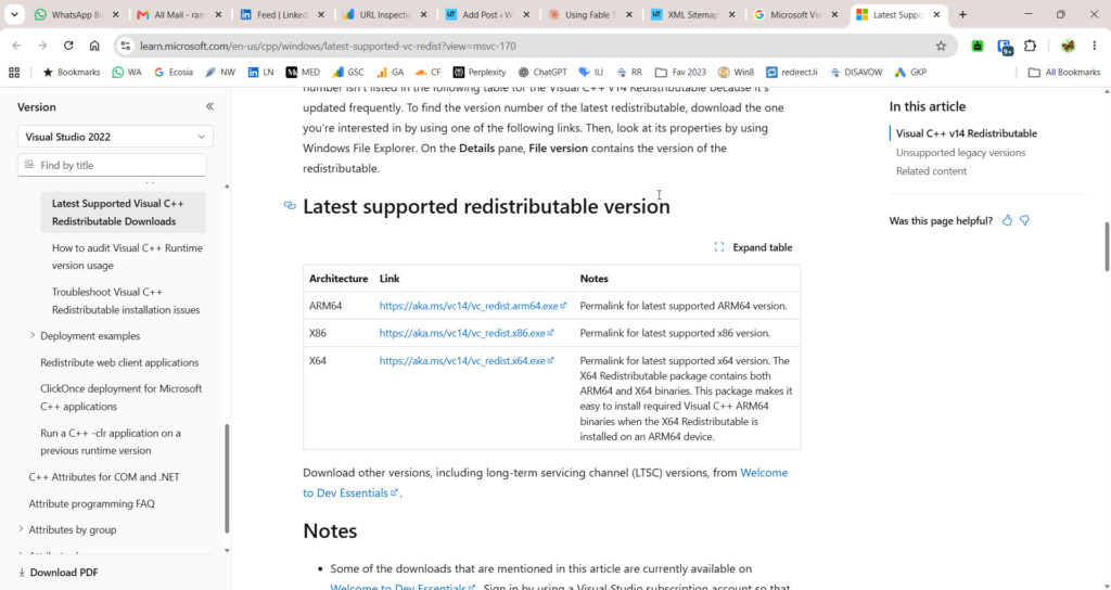 visual c download page for dll error
