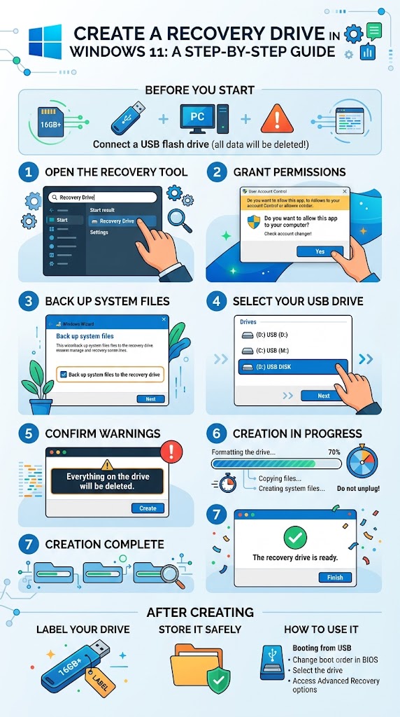 create a recovery drive in windows 11