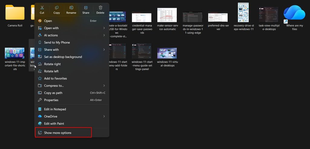 show more options file explorer